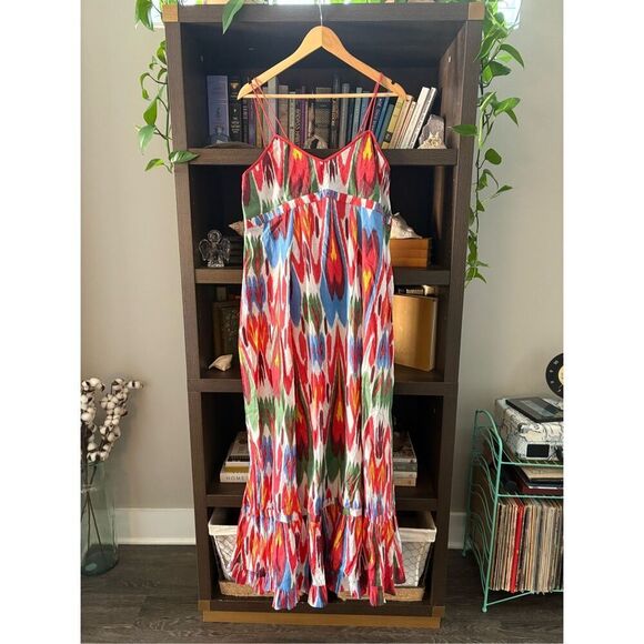 NWT Guadalupe Amira Patterned Red Maxi Dress Size Medium  $175 MSRP - Picture 3 of 9